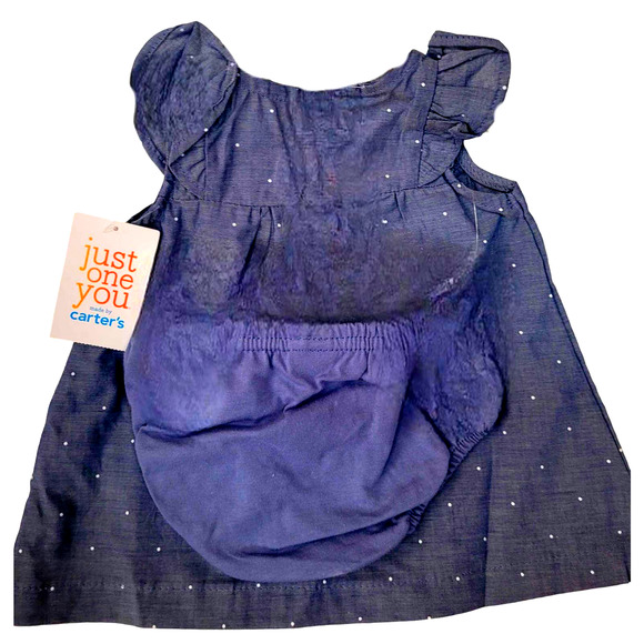 Carter's Baby Girl Butterfly Chambray Dre Just One You® 18-21.5 Inches / 6-9 Lbs - Picture 4 of 4